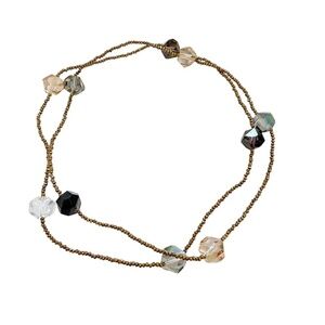 Stylish Beaded Necklace with Faux Crystal Accents Costume Jewelry